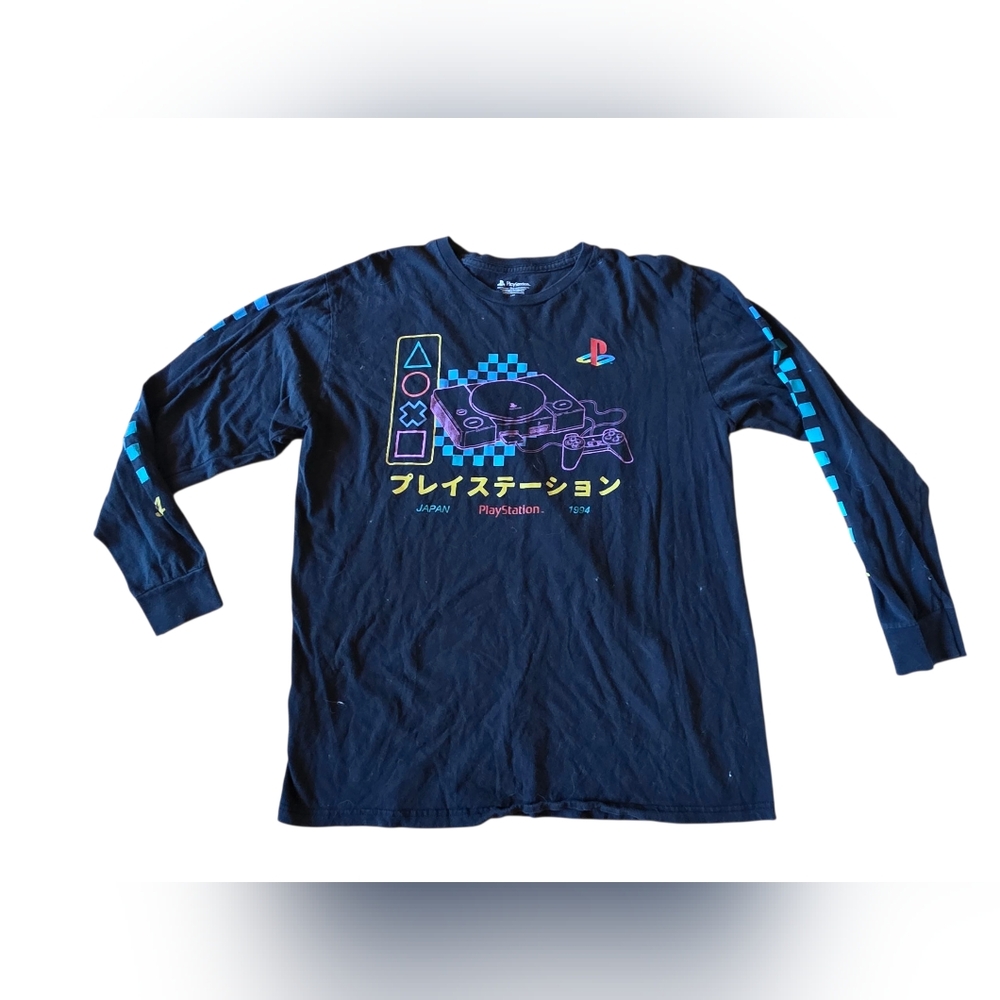 Playstation Vintage 1994 Japanese Longsleeve Black T Shirt Size XL